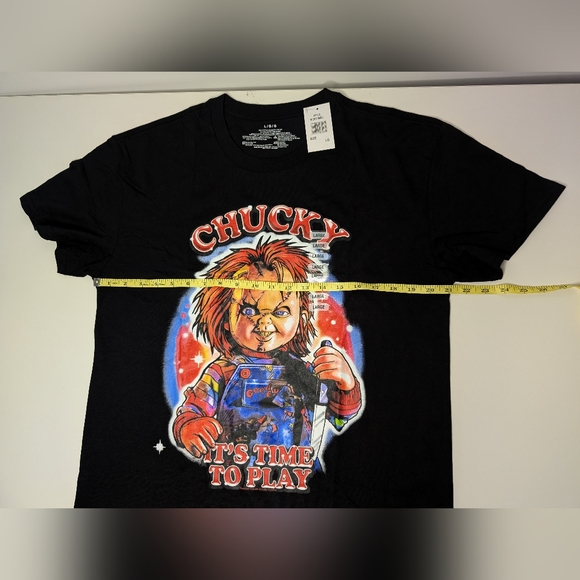 NWT Mens Large Mad Engine Black T-shirt - Chucky It's Time To Play - Picture 6 of 6